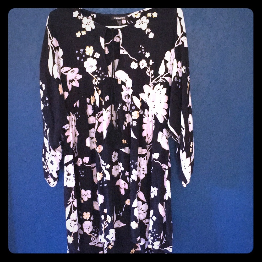 Floral three quarter sleeve mini dress